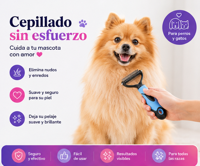 Cepillo Corta Nudos de Pelo para Perros y Gatos