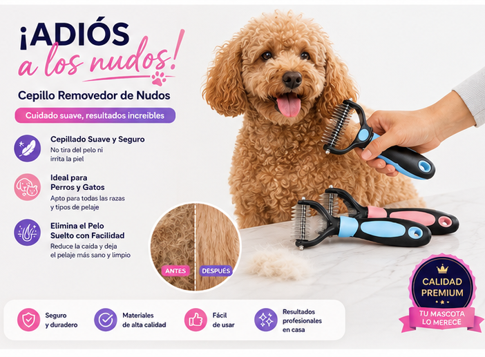 Cepillo Corta Nudos de Pelo para Perros y Gatos